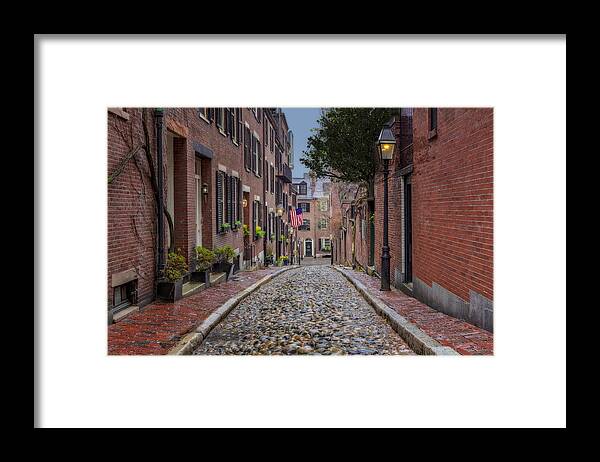Acorn Street Framed Print featuring the photograph Acorn Street Boston by Susan Candelario