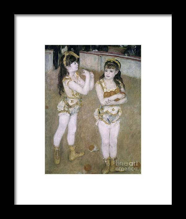 Acrobats Framed Print featuring the painting Acrobats at the Cirque Fernand by Pierre Auguste Renoir