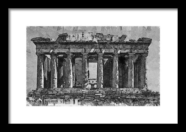 Rossidis Framed Print featuring the painting Acropolis by George Rossidis