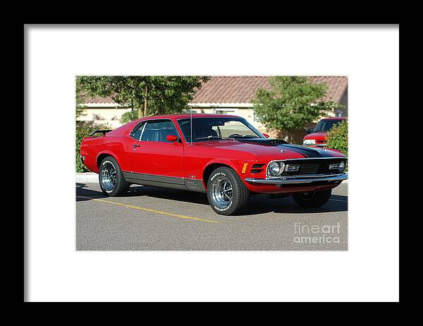Action Photo Framed Print featuring the photograph Action Photo Original Prints Vintage Muscle Cars 1970 Ford Mustang by Action