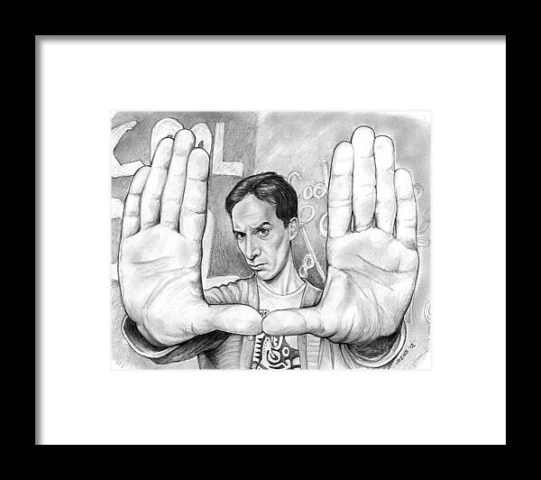 Comedian Framed Print featuring the drawing Actor Danny Pudi by Greg Joens