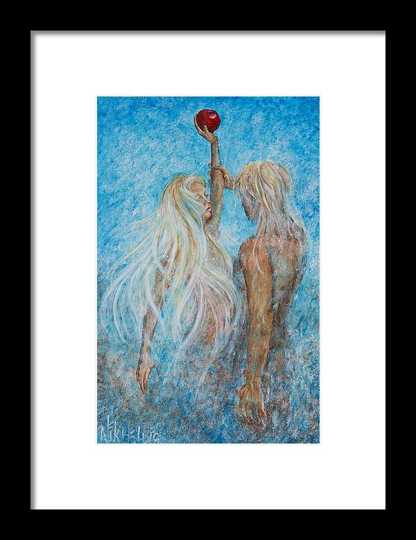 Adam And Eve Framed Print featuring the painting Adam and Eve by Nik Helbig