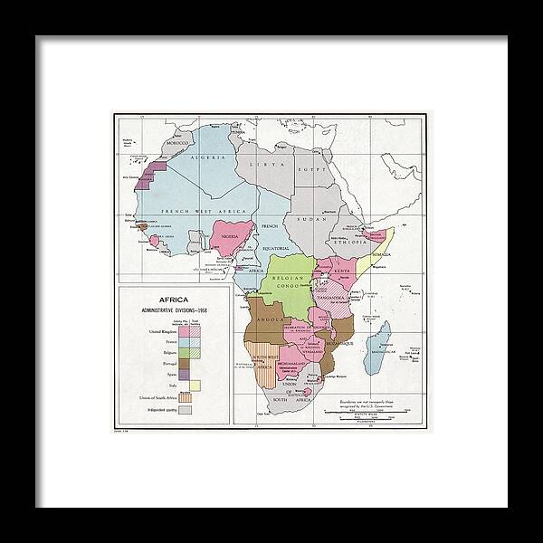 Africa Framed Print featuring the photograph Administrative Divisions Of Africa by Library Of Congress, Geography And Map Division