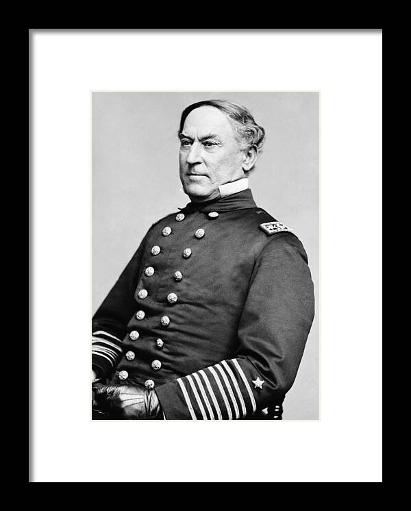 Admiral Farragut Framed Print featuring the photograph Admiral David Farragut by War Is Hell Store