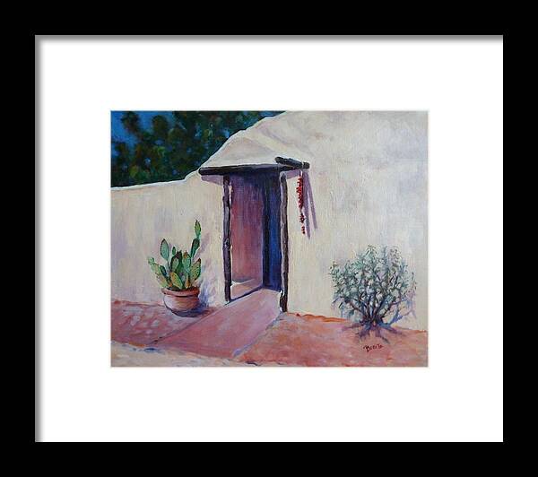 New Mexico Framed Print featuring the painting Adobe Welcome by Bonita Waitl
