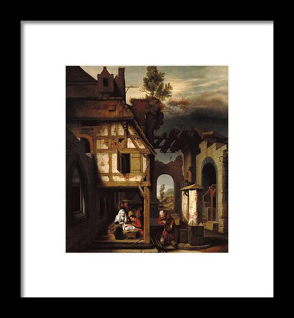 Nicolaes Maes Framed Print featuring the painting Adoration of the Shepherds by Nicolaes Maes