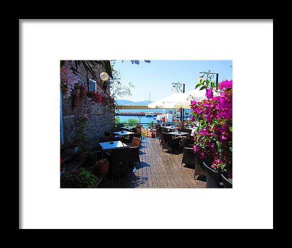 Aegean Framed Print featuring the photograph Aegean Cafe by Andreas Thust