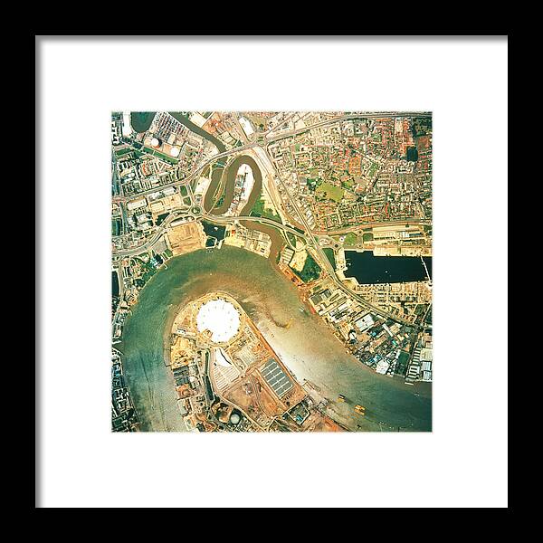 London Framed Print featuring the photograph Aerial Image Of London And Its Millennium Dome by Nrsc Ltd/science Photo Library