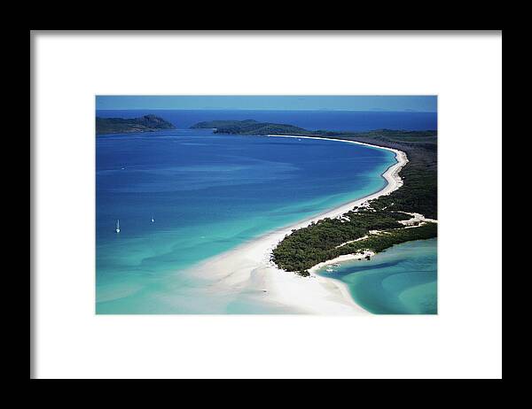Tranquility Framed Print featuring the photograph Aerial Of Whitehaven Beach by Holger Leue