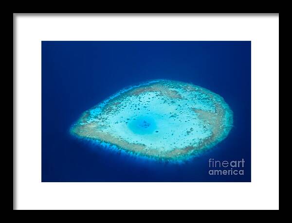 Aerial Framed Print featuring the photograph Aerial view of faro island in the Maldives by Matteo Colombo