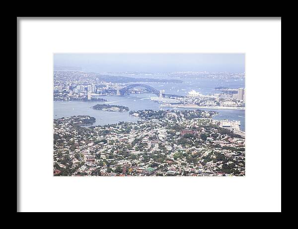 Tranquility Framed Print featuring the photograph Aerial View Of Sydney Harbor From West by Matteo Colombo