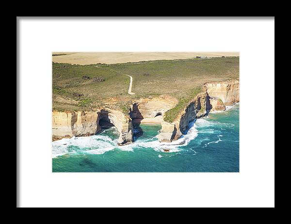 Tranquility Framed Print featuring the photograph Aerial View Of Twelve Apostles Coast by Matteo Colombo