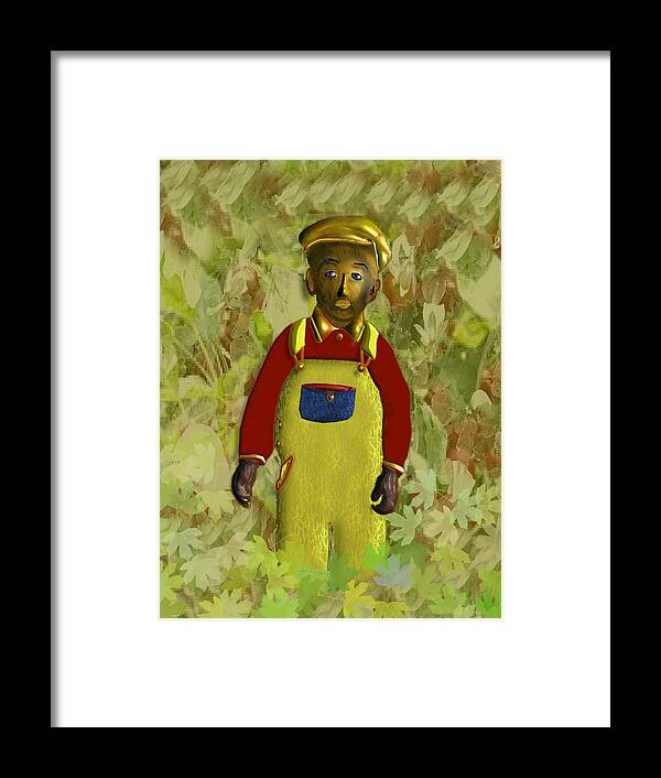 African American Framed Print featuring the digital art African American Kid Art by John E Clarke