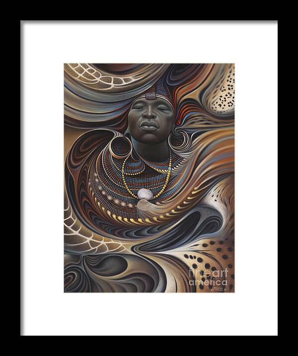 African Framed Print featuring the painting African Spirits I by Ricardo Chavez-Mendez