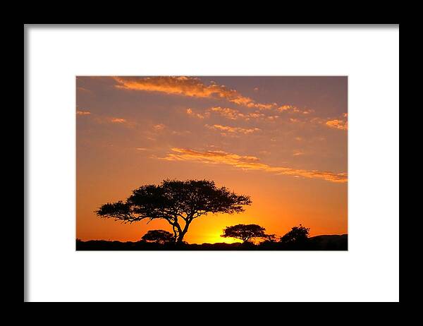 Africa Framed Print featuring the photograph African Sunset by Sebastian Musial