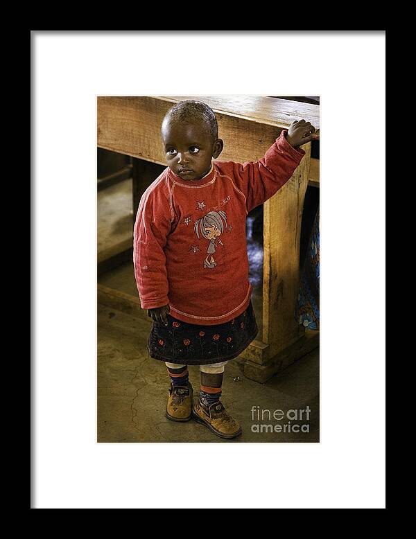 Africa Framed Print featuring the photograph African Toddler by Timothy Hacker