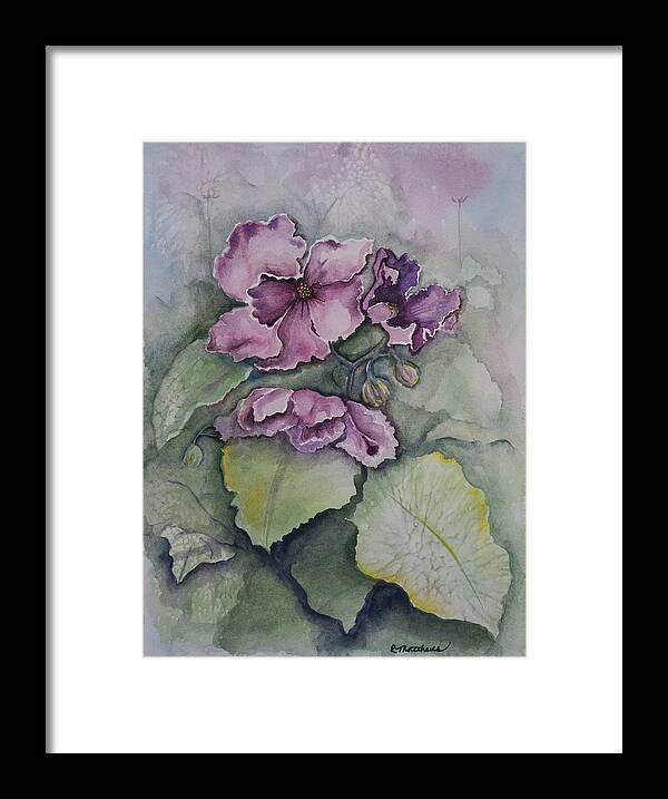 Fine Art Floral Framed Print featuring the painting African Violets by Rebecca Matthews