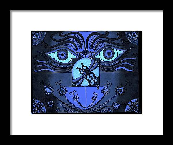 Blue Framed Print featuring the digital art After Midnight by Teri Schuster