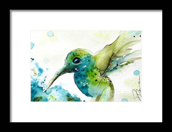 Hummingbird Framed Print featuring the painting After the Rain by Dawn Derman