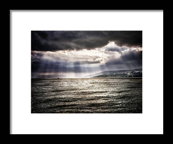 Framed Print featuring the photograph After The Storm Sea of Galilee Israel by Mark Fuller