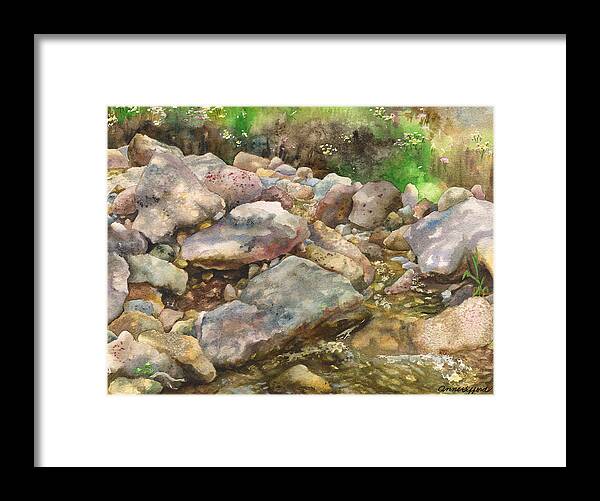 Rock Painting Framed Print featuring the painting Aftermath by Anne Gifford