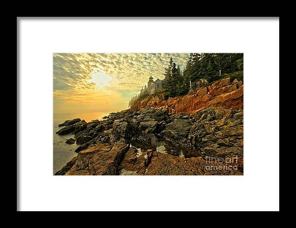 Bass Harbor Lighthouse Framed Print featuring the photograph Afternoon At Bass Harbor by Adam Jewell