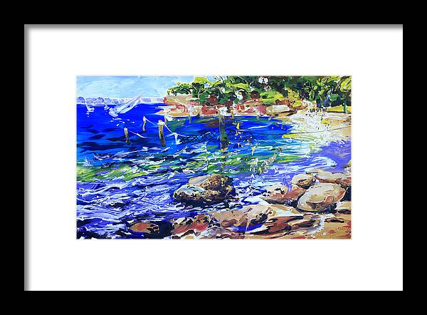 Nielsen Park Framed Print featuring the painting Afternoon Hues Nielsen Park Sydney by Shirley Peters