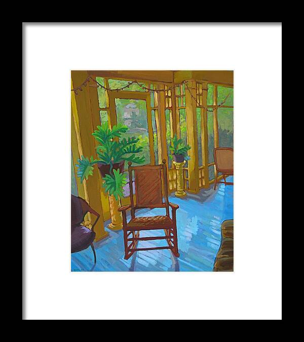 Furniture Framed Print featuring the painting Afternoon Porchlight by Don Morgan