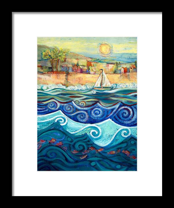 Jen Norton Framed Print featuring the painting Afternoon Sail by Jen Norton