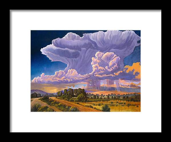 New Mexico Framed Print featuring the painting Afternoon Thunder by Art West