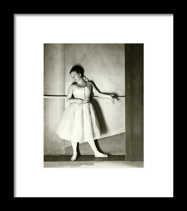 Costume Framed Print featuring the photograph Agnes De Mille Resting Her Arm On A Balance Bar by Nickolas Muray