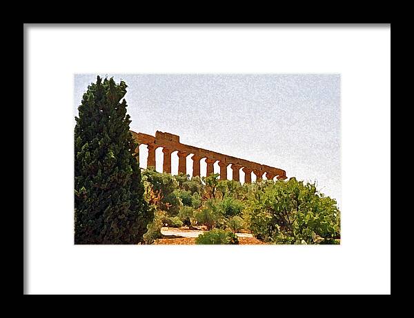 Italy Framed Print featuring the digital art Agrigento 9 by John Vincent Palozzi