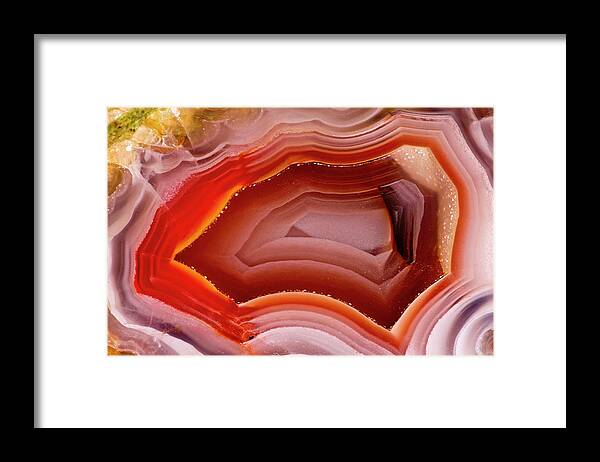 Mineral Framed Print featuring the photograph Agua Nueva, Mexican Agate Close-up by Darrell Gulin