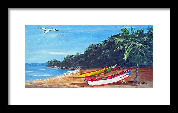 Crashboat Beach Framed Print featuring the painting Aguadilla Beautiful Beach by Luis F Rodriguez