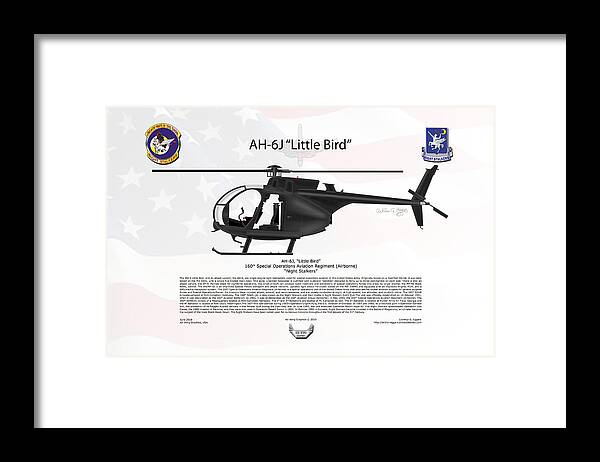 Ah-6j Framed Print featuring the digital art AH-6J Little Bird Night Stalkers by Arthur Eggers