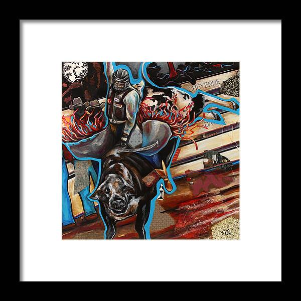 Rodeo Art Framed Print featuring the mixed media Ain't Comin Home by Katia Von Kral