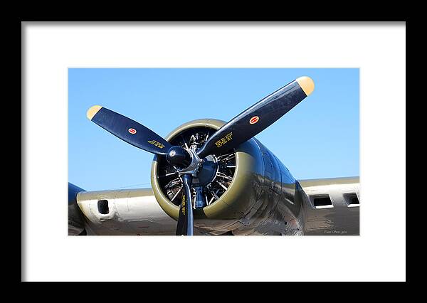 Ww Ii Aircraft Framed Print featuring the photograph Air Power. B-17 Flying Fortress Engine by Connie Fox