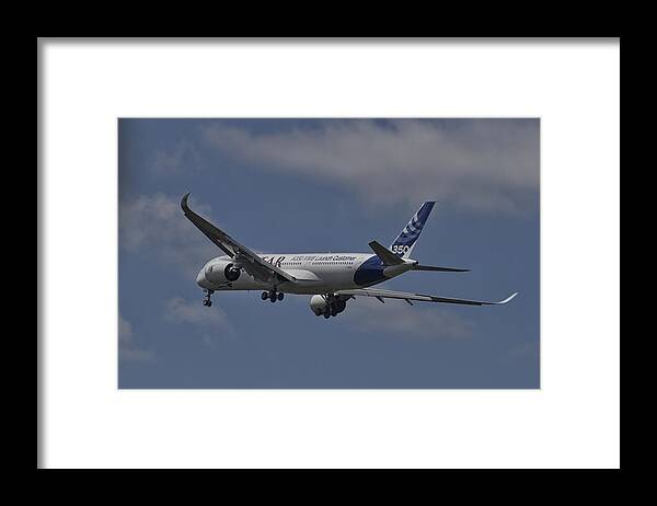 Transportation Framed Print featuring the photograph Airbus A350 by Shirley Mitchell