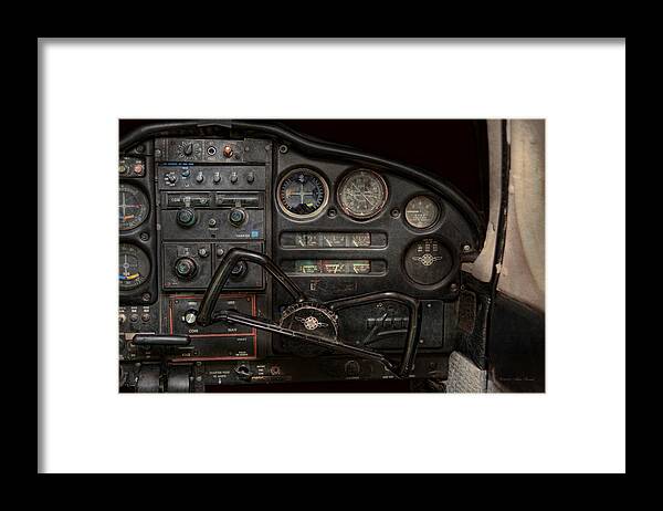 Piper Framed Print featuring the photograph Airplane - Piper PA-28 Cherokee Warrior - A warriors view by Mike Savad
