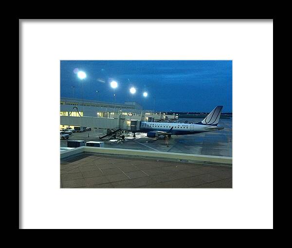Airplane Framed Print featuring the photograph Airport at Dawn by Jeffrey Poehlmann