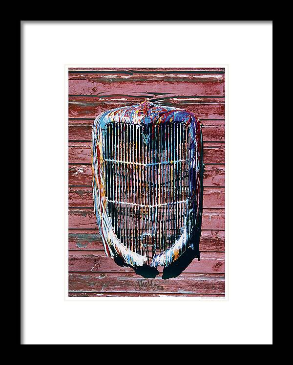 Hot Rod Grille Framed Print featuring the photograph AJ's Grille by Alan Johnson