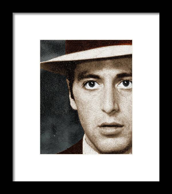 Al Pacino Framed Print featuring the painting Al Pacino as Michael Corleone by Tony Rubino