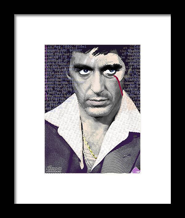 Al Pacino Framed Print featuring the painting Al Pacino Scarface by Tony Rubino