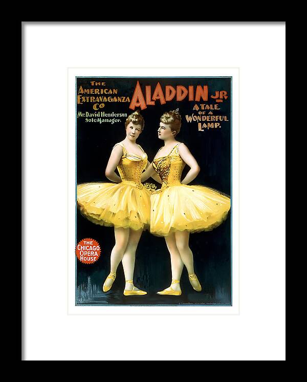 Vintage Poster Framed Print featuring the painting Aladdin Jr Ballerinas by Terry Reynoldson