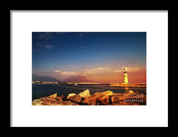 Alanya Framed Print featuring the photograph Alanya Lighthouse by Jelena Jovanovic