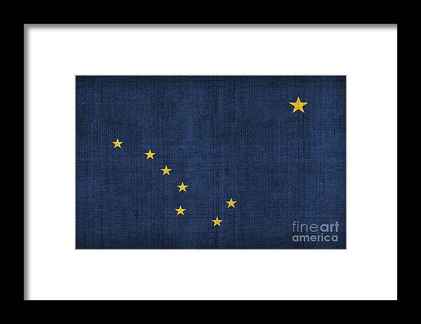 Alaska Framed Print featuring the painting Alaska state flag by Pixel Chimp