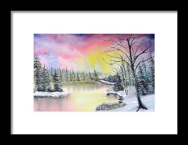  Landscape Paintings Paintings Framed Print featuring the painting Alaskan Sunset by Kevin Brown