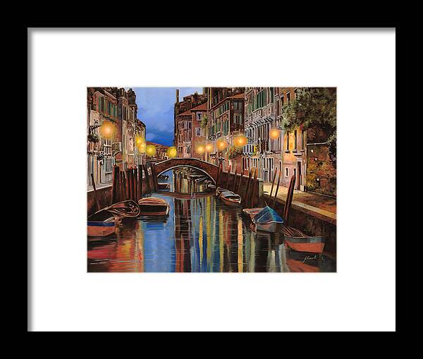 Venice Framed Print featuring the painting alba a Venezia by Guido Borelli