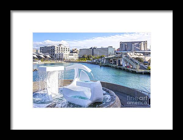 Albatross Fountain Framed Print featuring the photograph Albatross Fountain Wellington New Zealand by Colin and Linda McKie