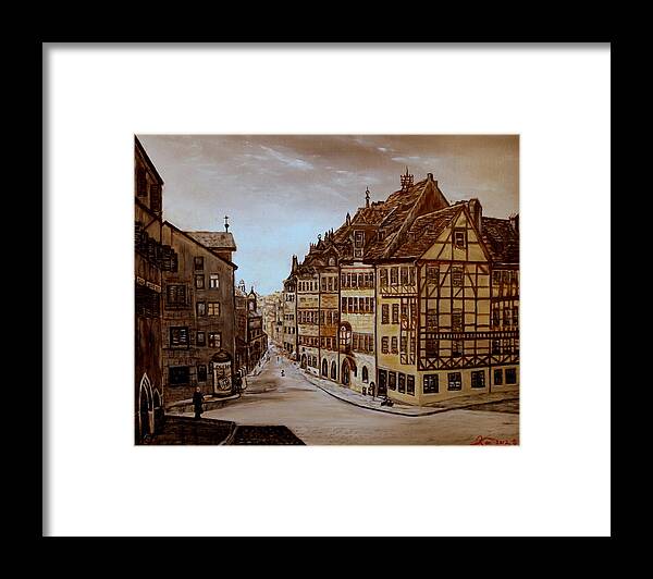 Albrecht Durer Framed Print featuring the painting Albrecht Durers Home by Kenneth LePoidevin